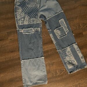 Men's Relaxed Fit Patchwork Jeans